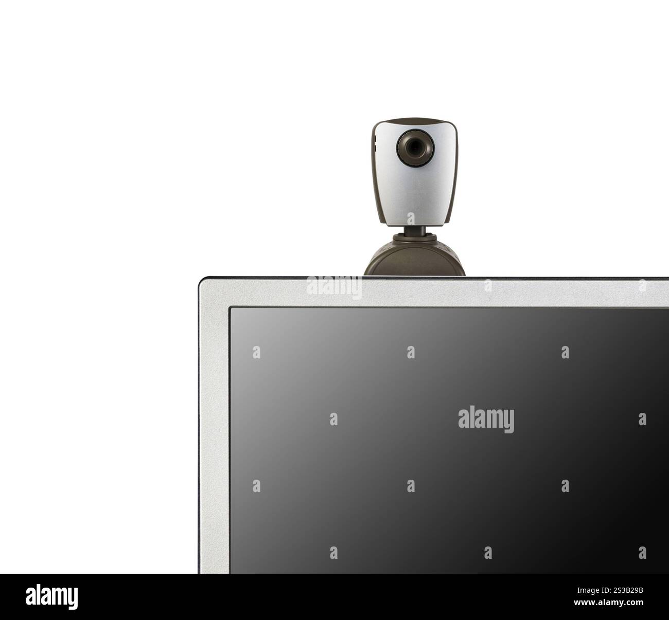 web camera on monitor isolated on white. web camera on monitor Stock ...
