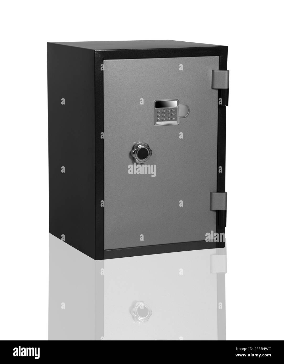 Compact secure safe isolated on white background. Compact secure safe ...