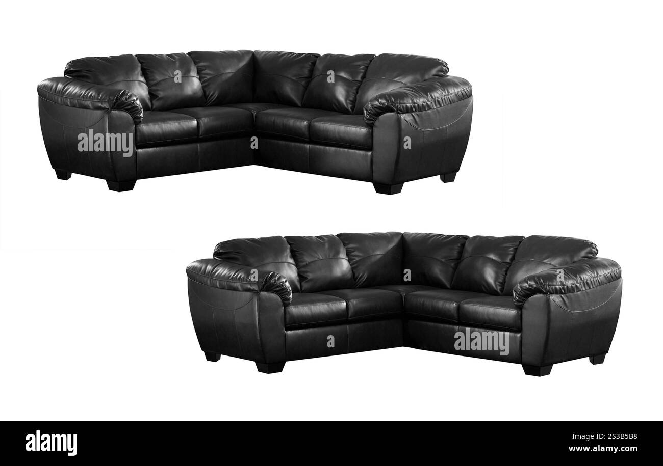 Black sofa isolated on white background. Black sofa isolated Stock ...