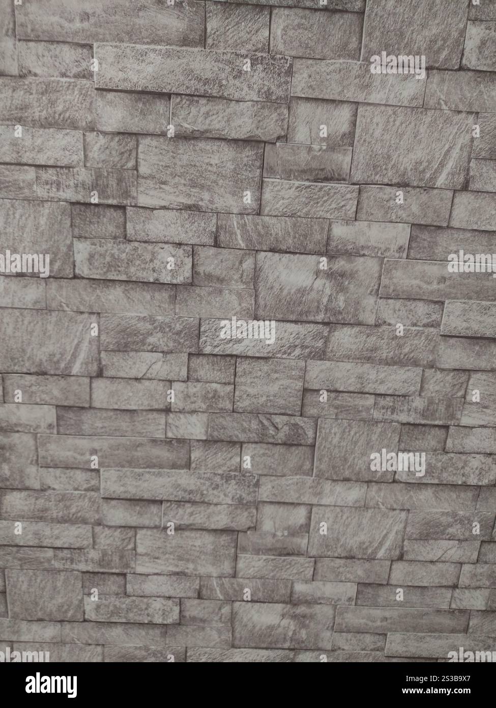 Brick background grey color wall backdrop for mockup vertical Stock Photo