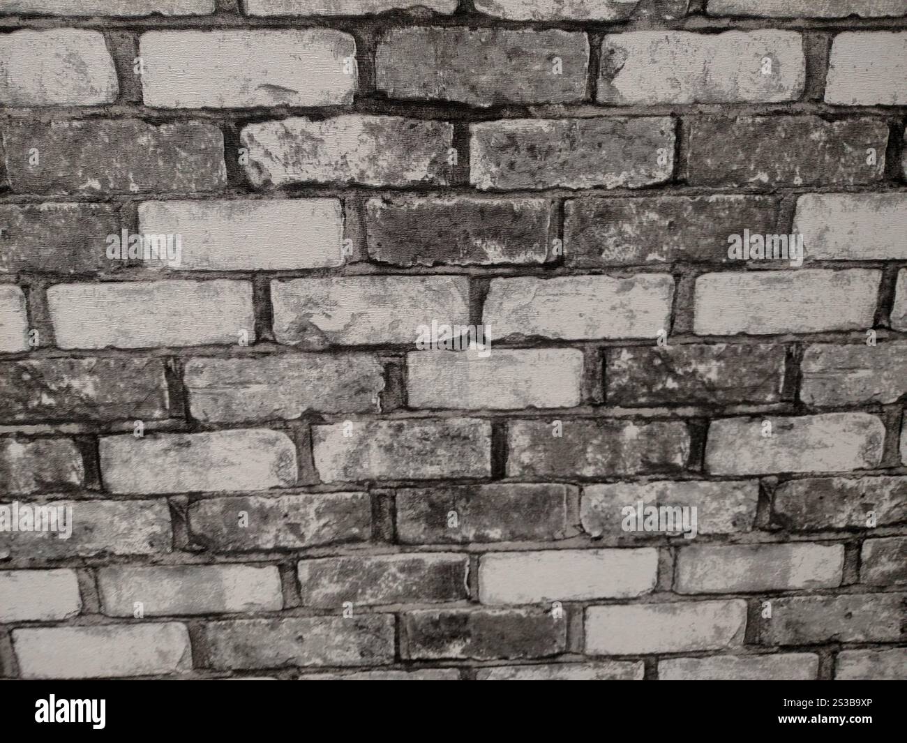 Brick background grey color wall backdrop for mockup horizontal Stock Photo