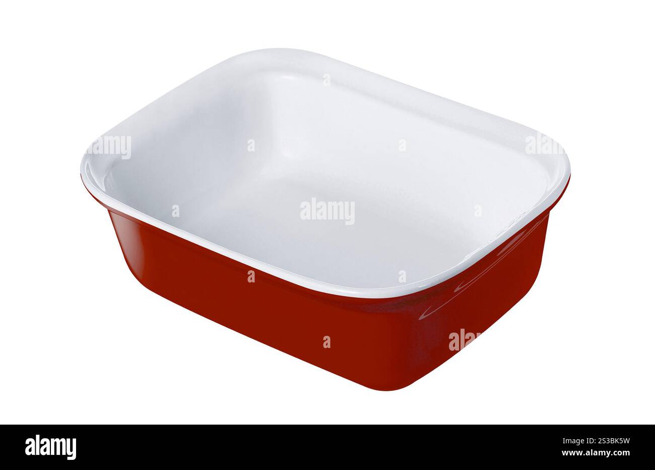 Stainless rectangle food plate on white background Stock Photo