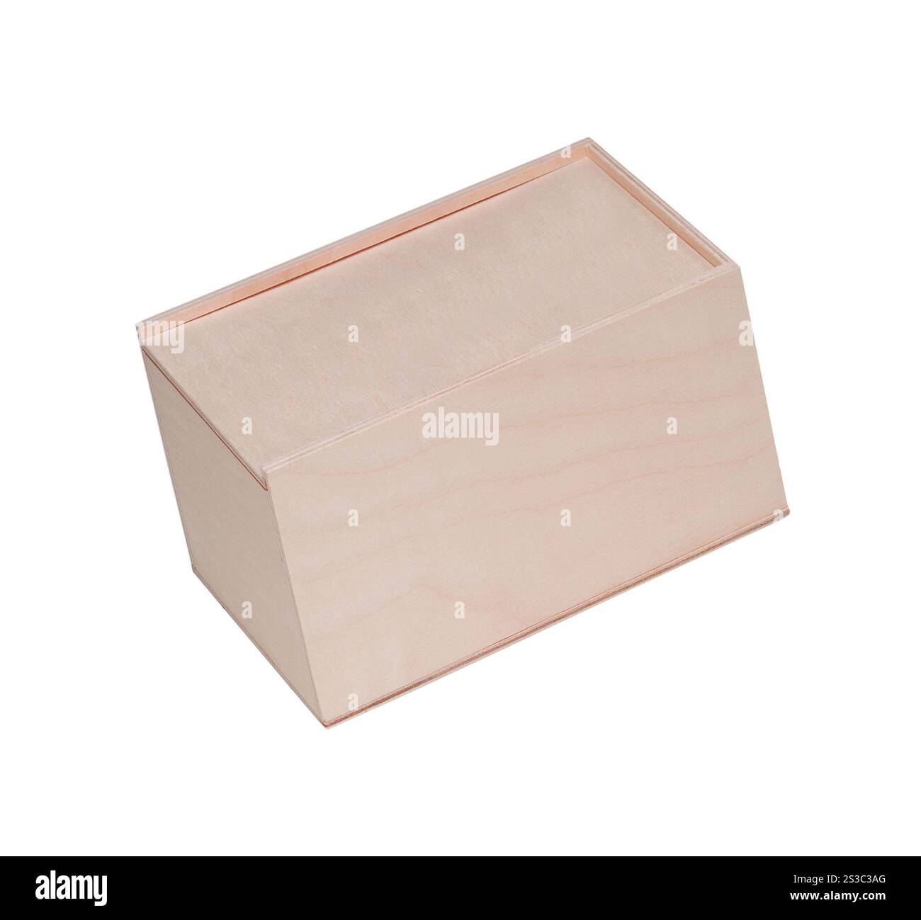 A empty wooden box isolated on white Stock Photo