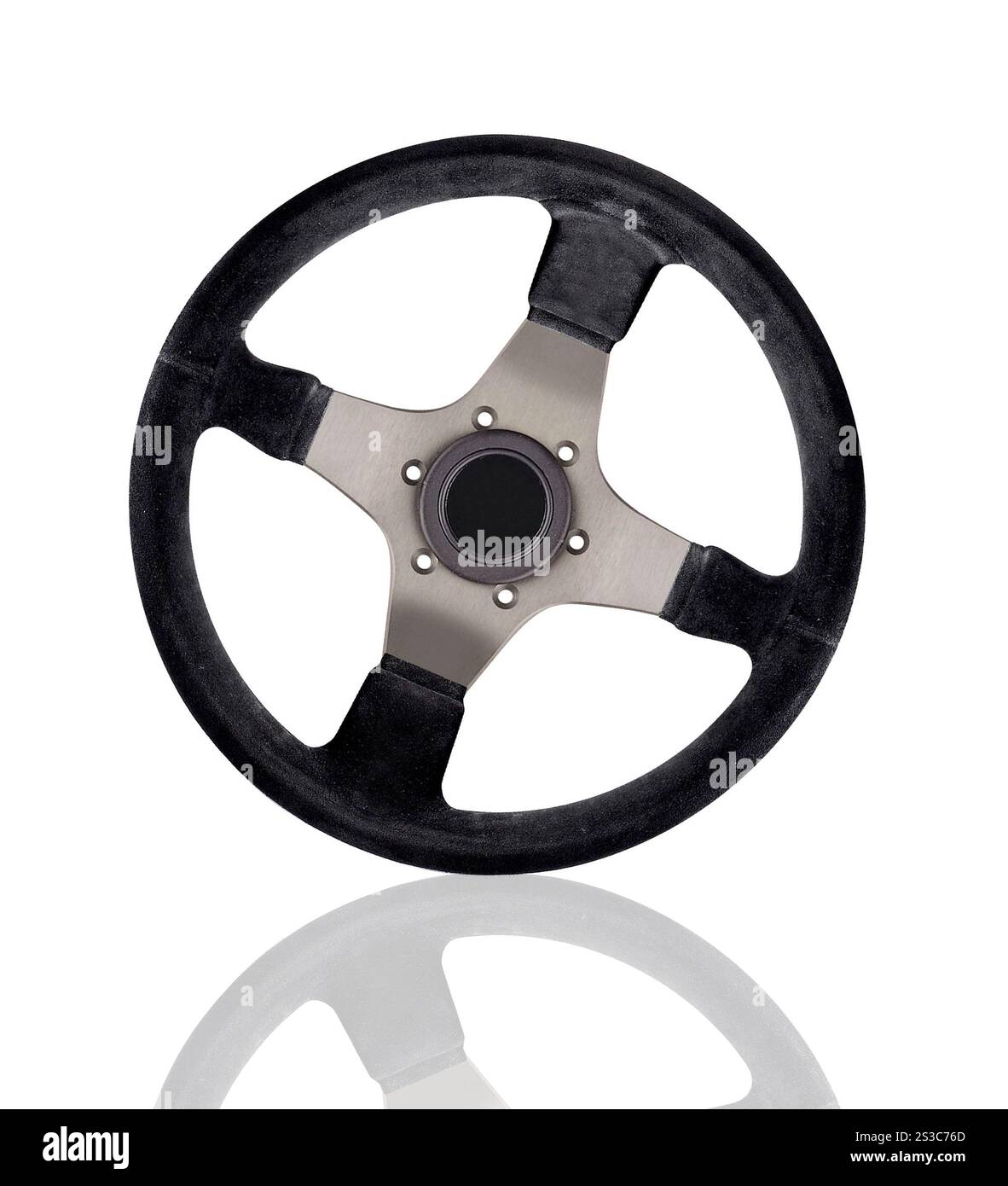 Steering wheel isolated on white Stock Photo - Alamy