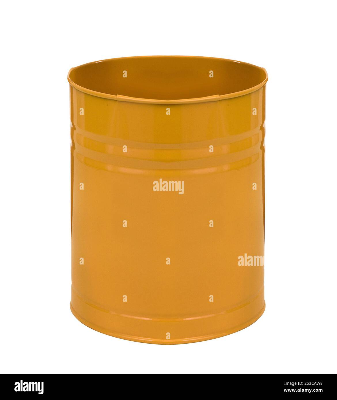 yellow paint can isolated. green paint can isolated Stock Photo