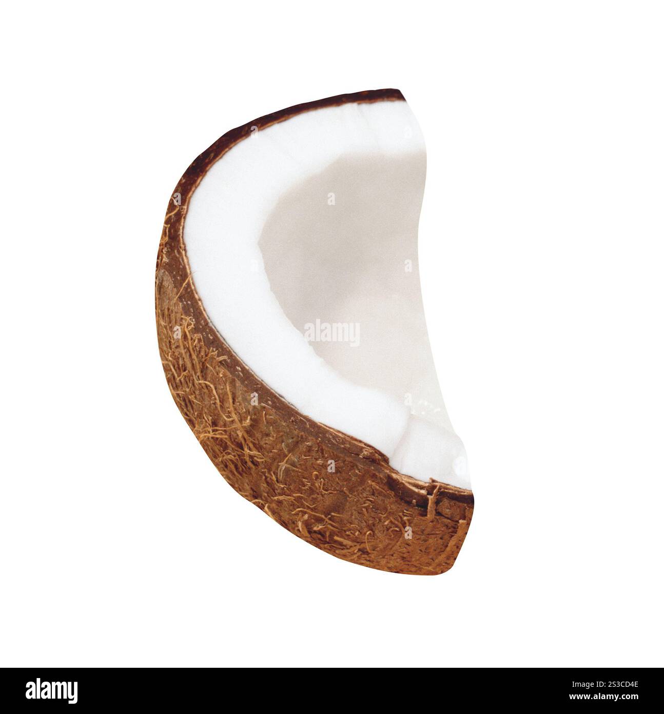 Coconut piece isolated on white Stock Photo
