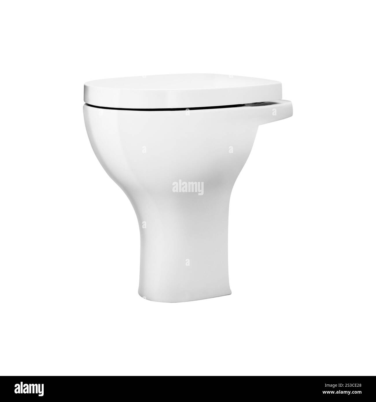 White toilet bowl isolated on white background Stock Photo - Alamy