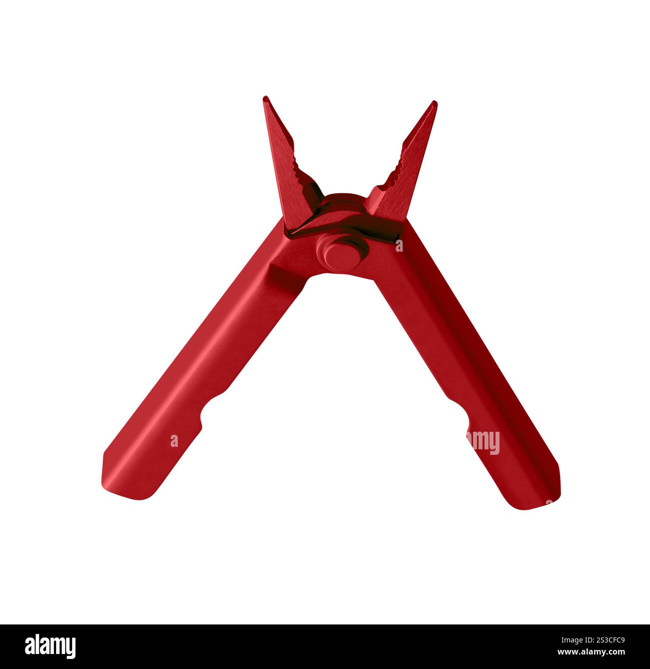 red multitool isolated on white background. blue multitool isolated on white background Stock Photo