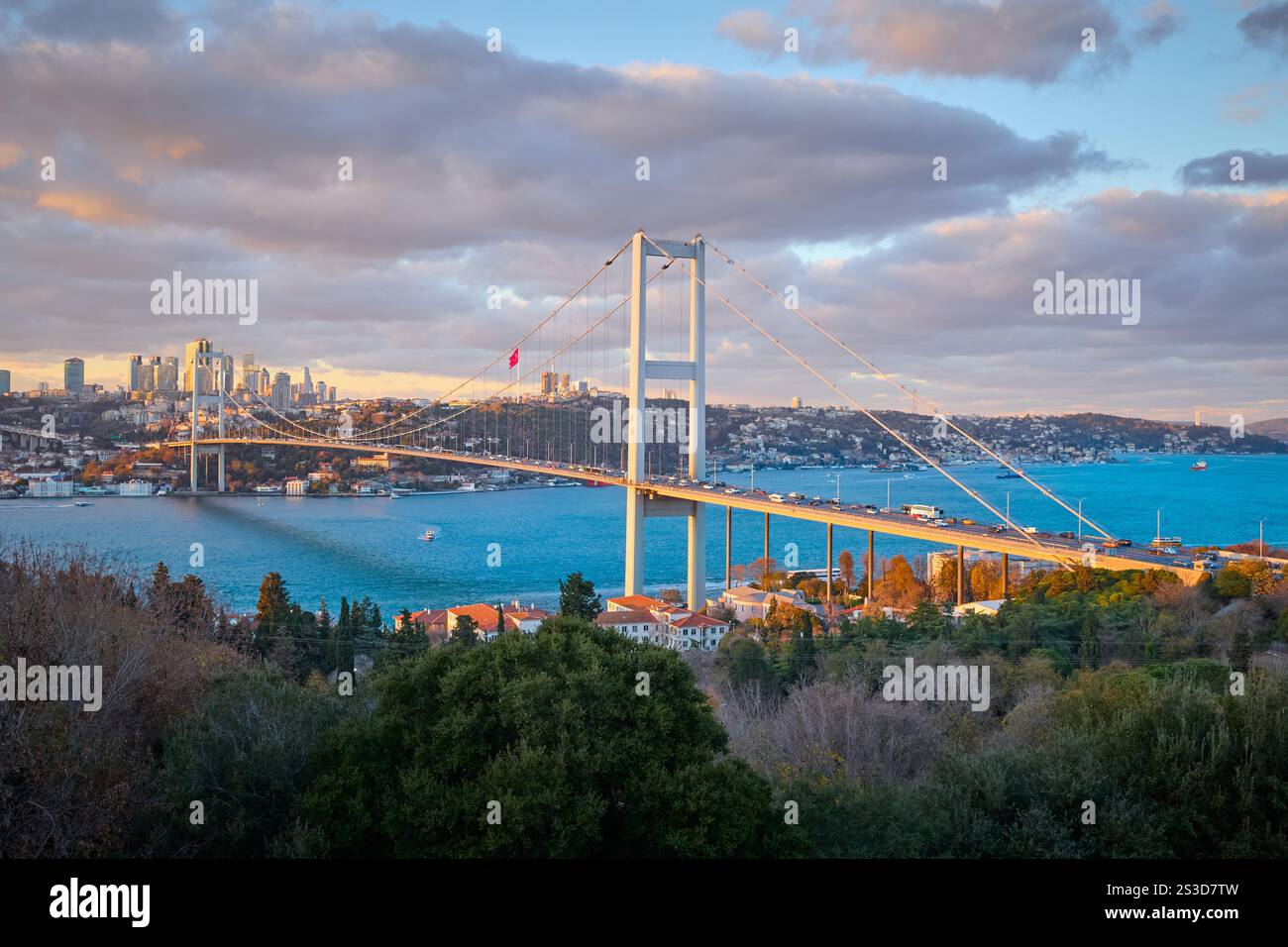 Panorama of Bosphorus bridge in Istanbul city, Turkey Stock Photo - Alamy
