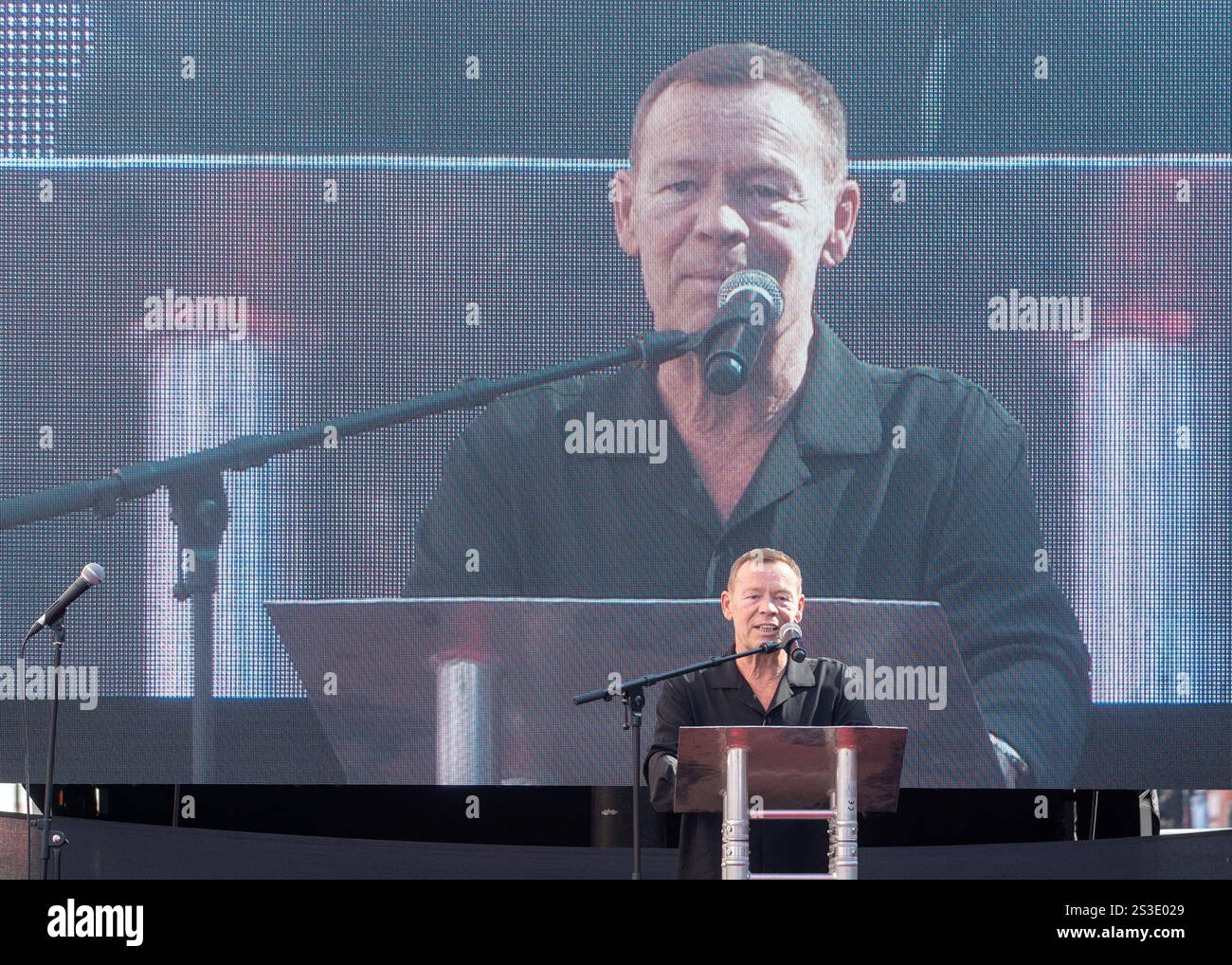 Ali Campbell during UB40's Music Walk of Fame plaque unveiling in ...