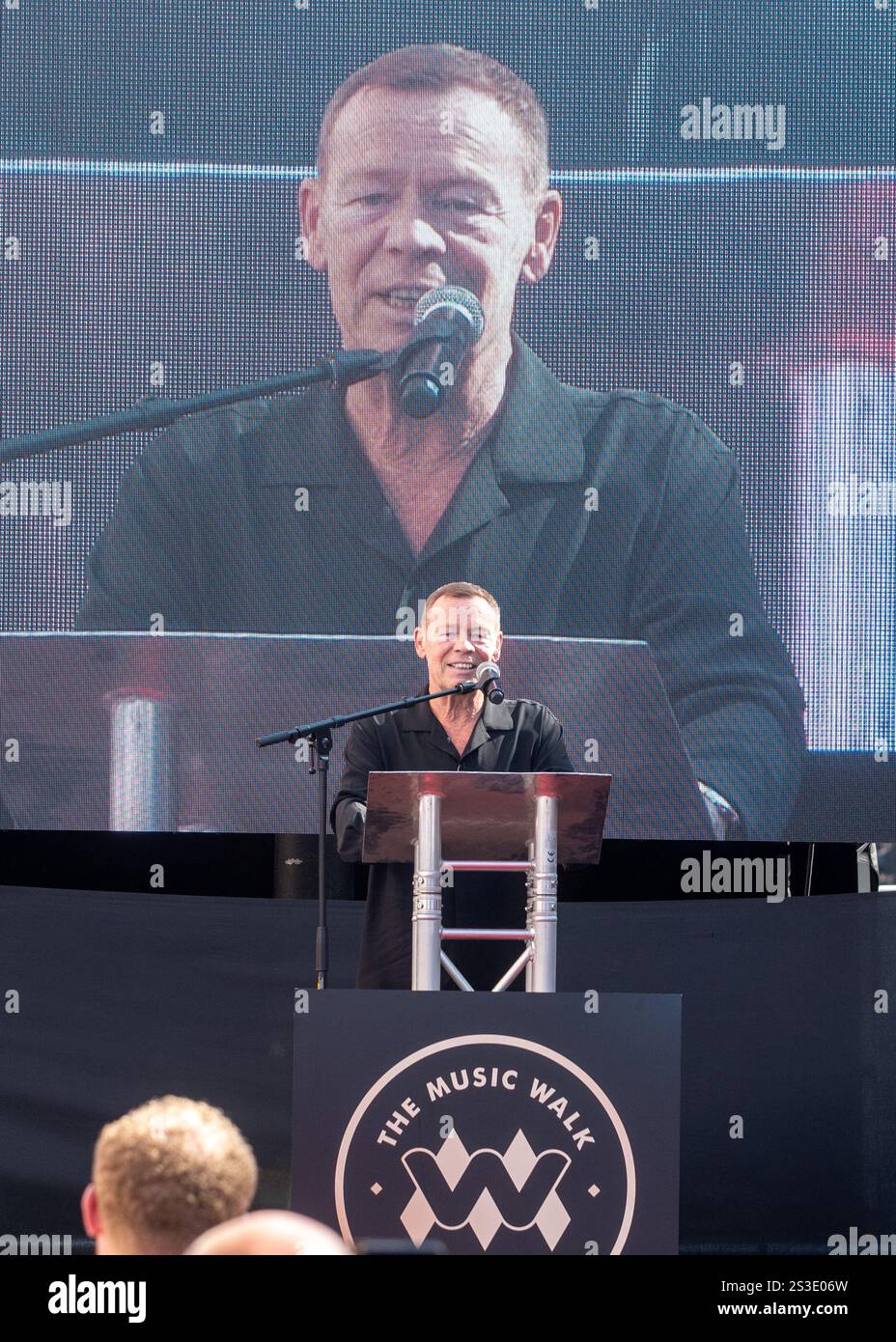 Ali Campbell during UB40's Music Walk of Fame plaque unveiling in ...