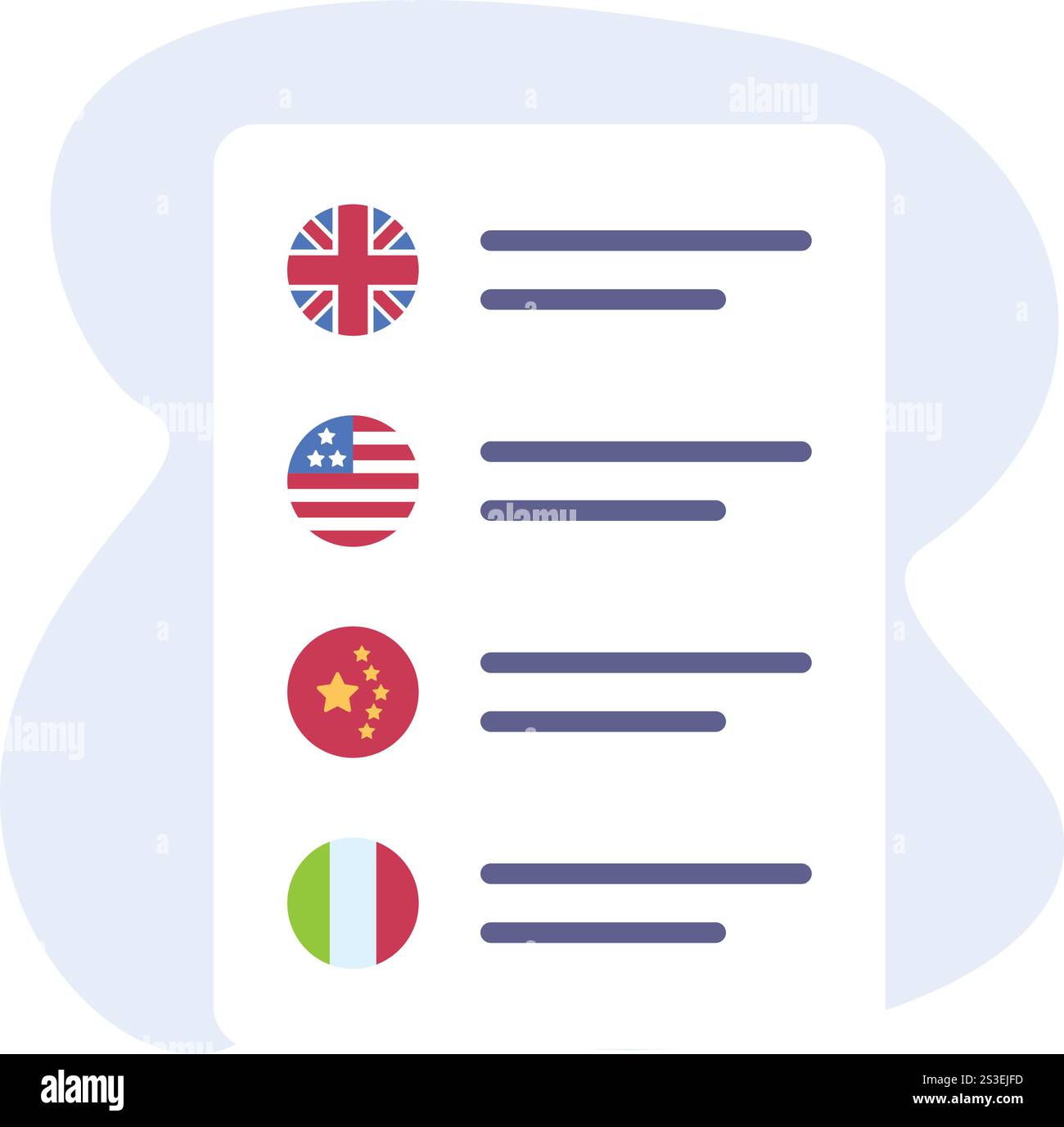 Multilingual Brochure or Communication document concept, foreign target advertising vector icon design, International Day of Language symbol, Linguist Stock Vector