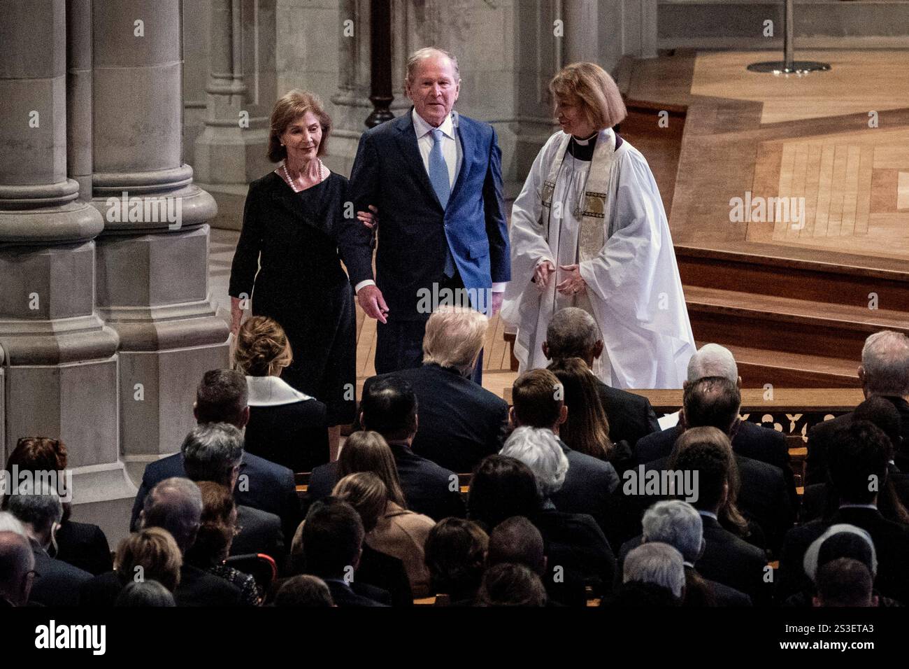 Former first lady Laura Bush, from left, and former President George W