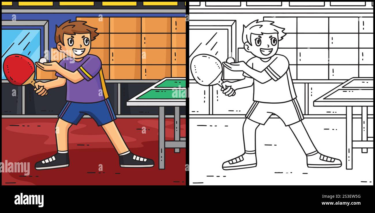 Table Tennis Player Serving the Ball Illustration Stock Vector Image ...