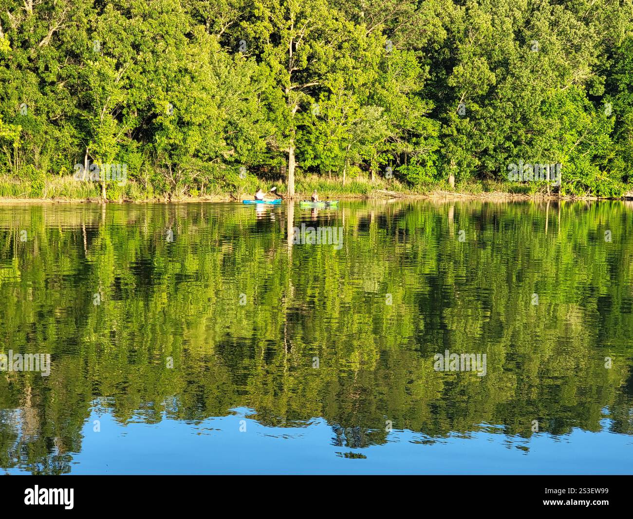 Kayaking on the Tennessee River near New Johnsonville - Smartphone Captured Stock Image