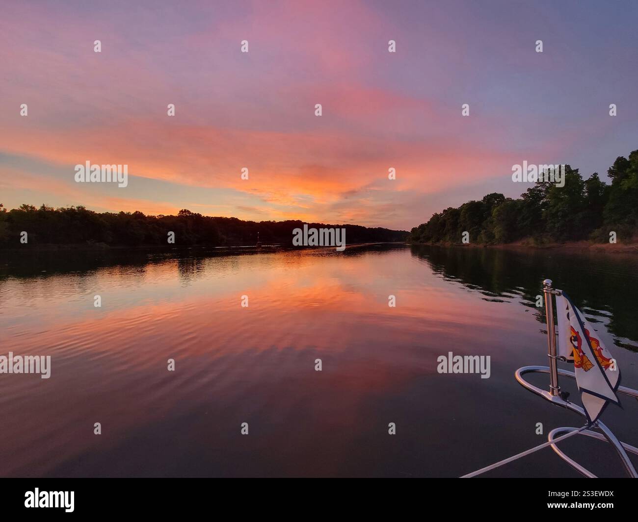 Sunrise at Swallow Bluff Island on the Tennessee River - Smartphone Captured Stock Image Sunrise at Swallow Bluff Island on the Tennessee River - Smartphone Captured Stock Image