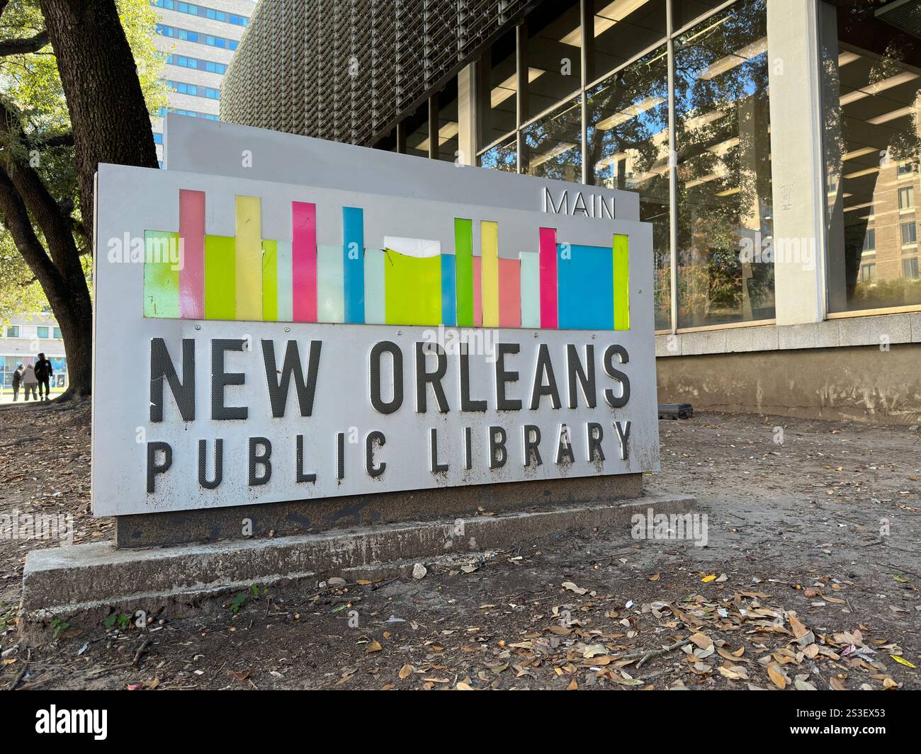 New Orleans, Louisiana - Dec. 22, 2024: The main branch location of the New Orleans Public Library is shown from an exterior view during the day. Stock Photo