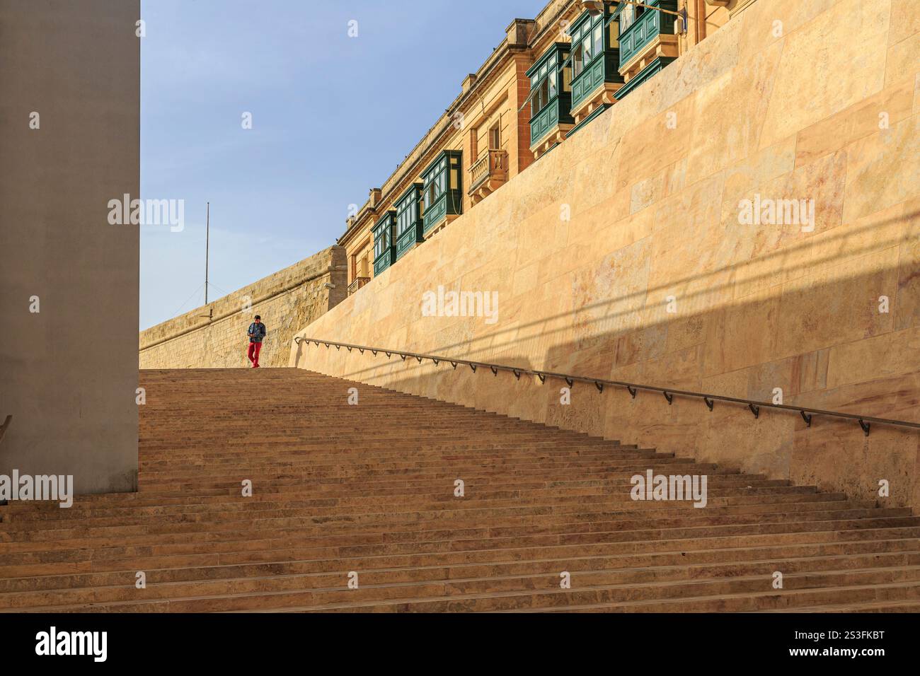 Valetta Step Steps and balconies, Valletta, Malta Stock Photo - Alamy