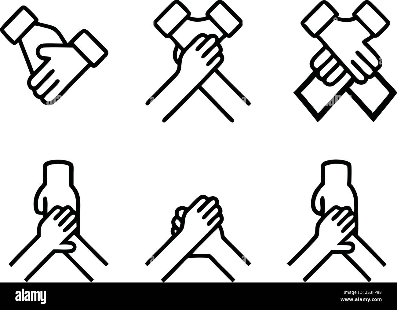 Set of cancer awareness and support icons featuring hand grips and ...