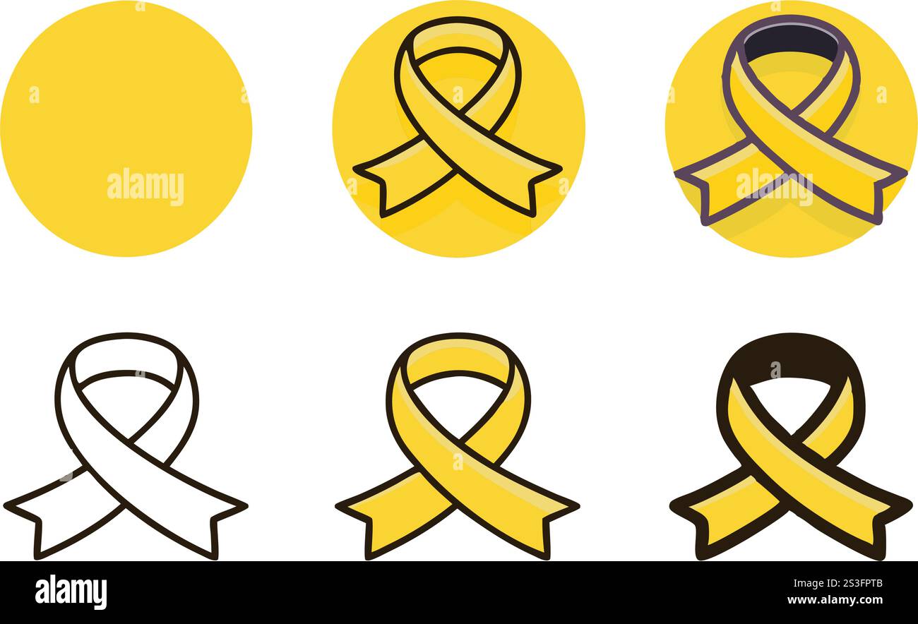 Variety of elegant line art ribbons in different colors, representing ...