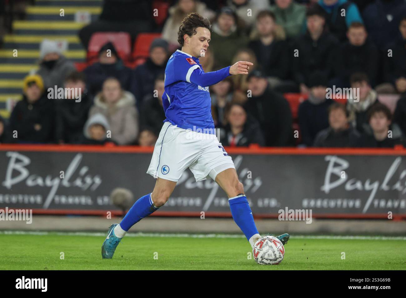 Perry Ng of Cardiff City breaks with the ball during the Emirates FA