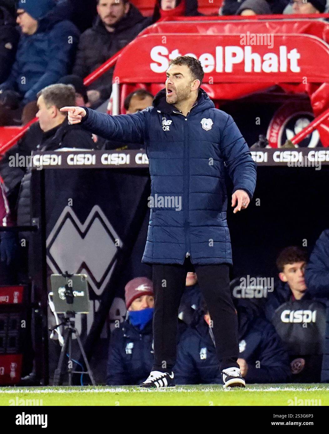 Cardiff City manager Omer Riza reacts on the touchline during the ...