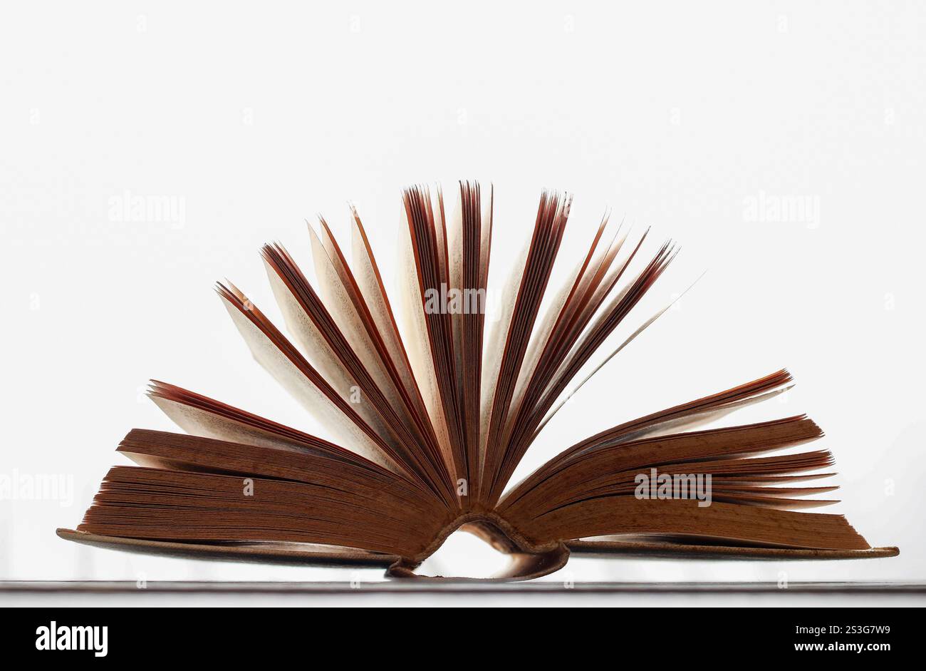 Open book isolated on white background Stock Photo - Alamy