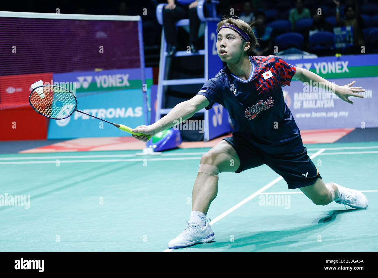 Kodai Naraoka of Japan plays against Lin Chun Yi of Chinese Taipei (not
