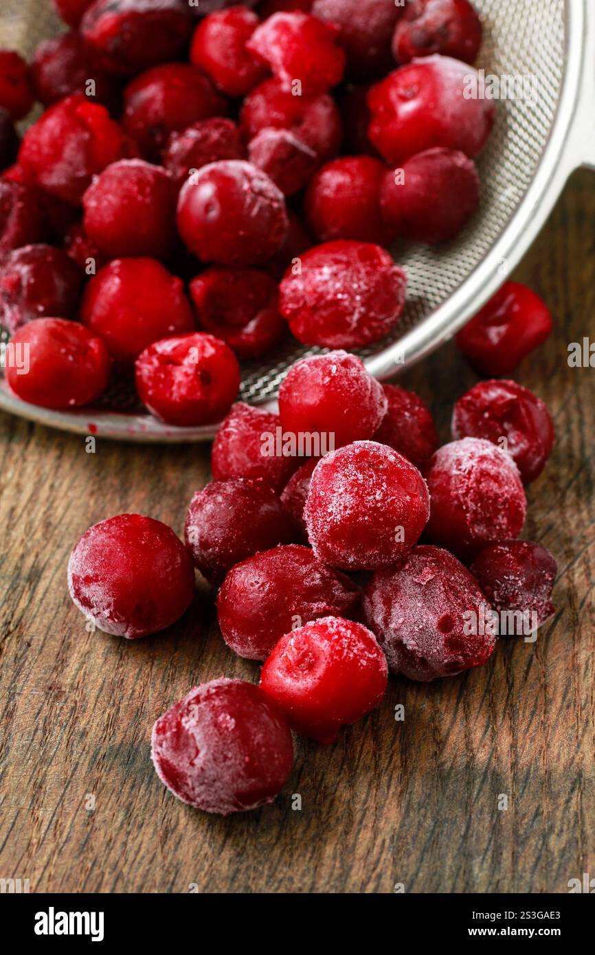 Frozen cherries fruits, healthy food Stock Photo - Alamy