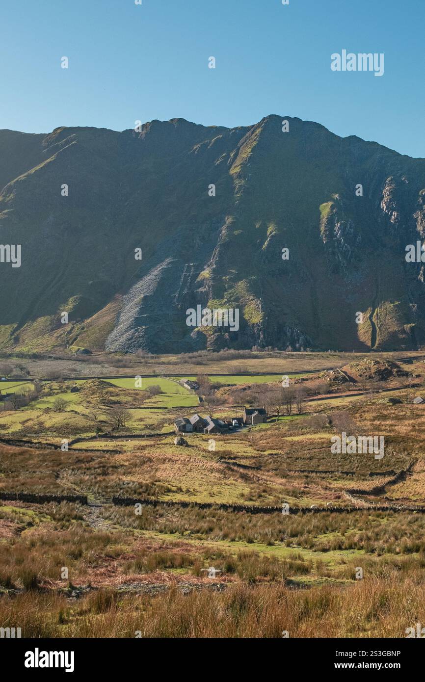 mt Snowdon from Dinorwic Stock Photo