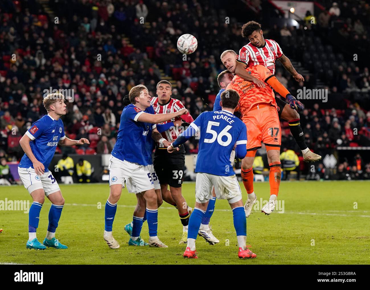 Sheffield, England, 9th January 2025. Rhian Brewster of Sheffield