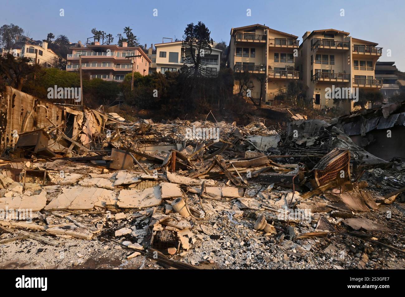 The remains of one of the thousands of structures destroyed by four