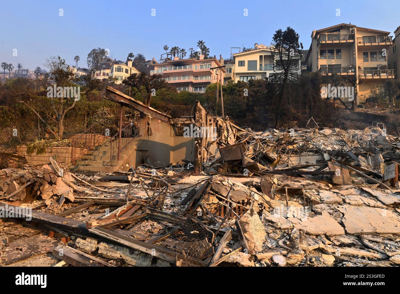 The remains of one of the thousands of structures destroyed by four
