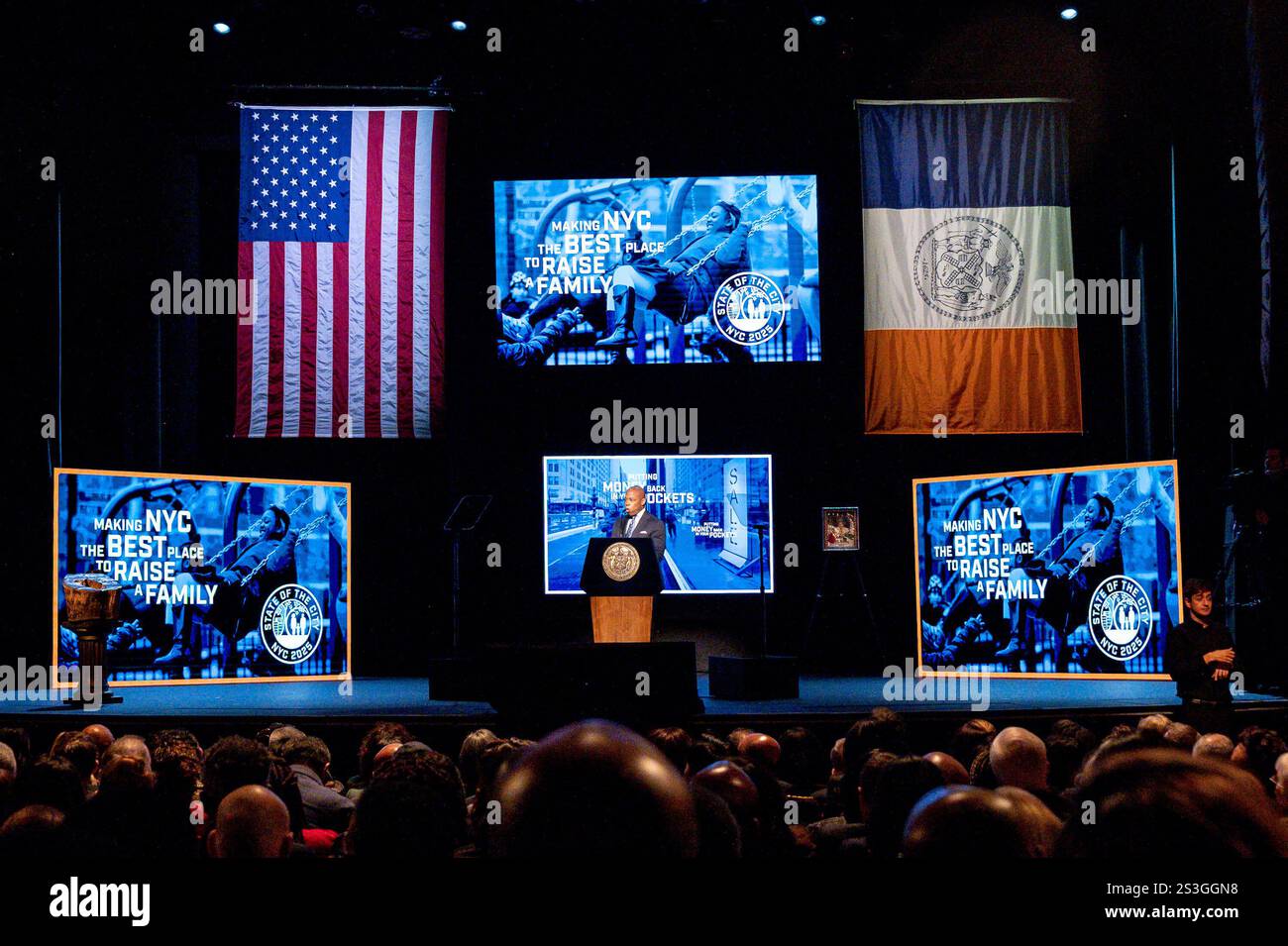 Mayor Eric Adams delivers the State of the City Address at the Apollo ...