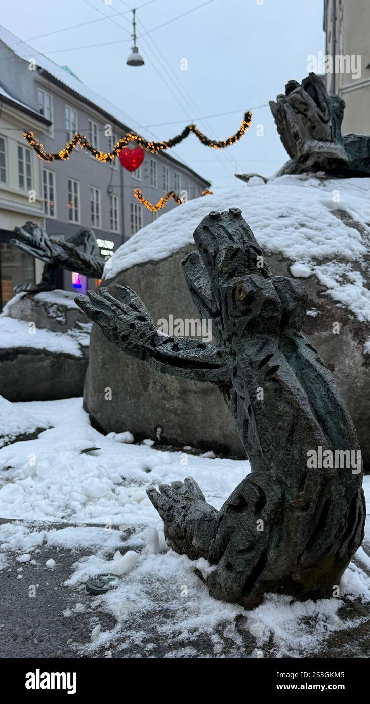Snowy weather in Denmark - Smartphone Captured Stock Image