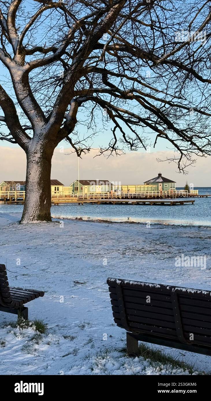Snowy weather in Denmark - Smartphone Captured Stock Image