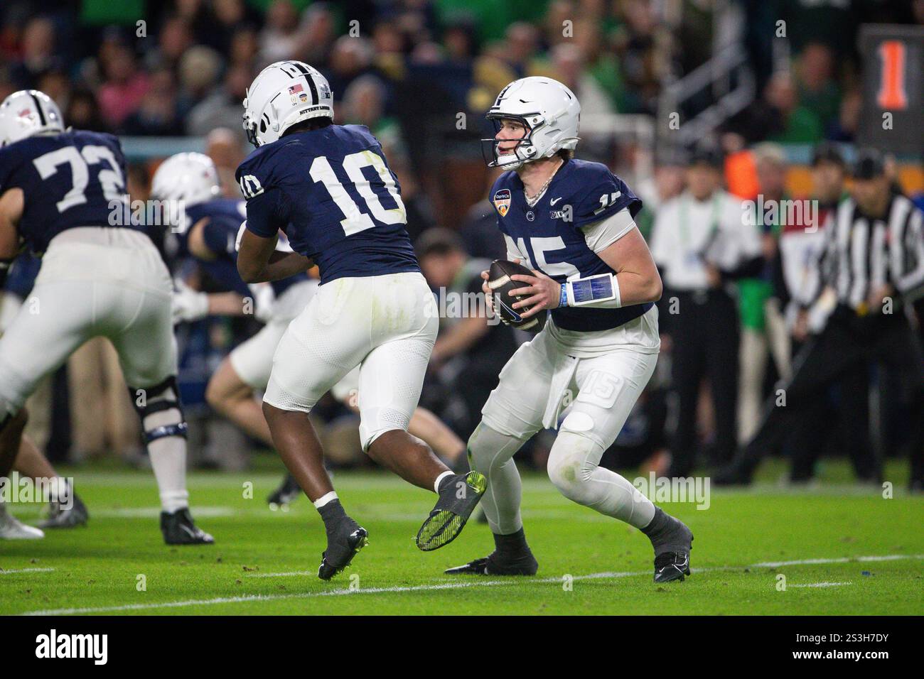 Penn State quarterback Drew Allar (15) looks to throw during the 2025
