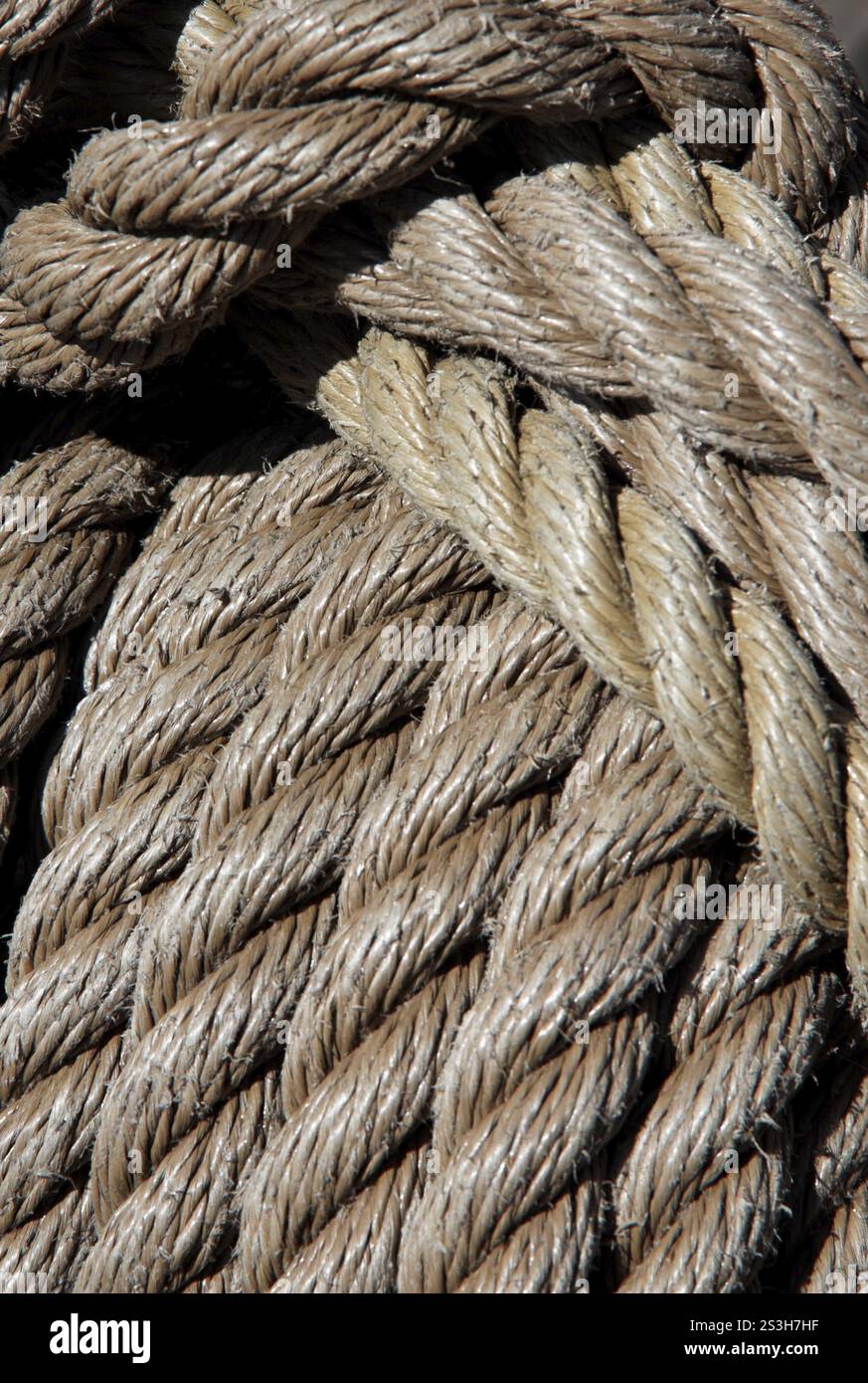 Thick ropes of a ship's rope Stock Photo - Alamy