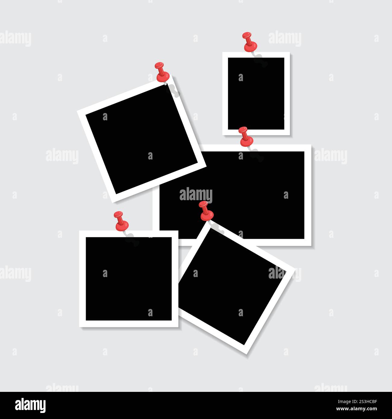 Overlapping Frame Creative photo collage template with overlapping blank frames on blue ...