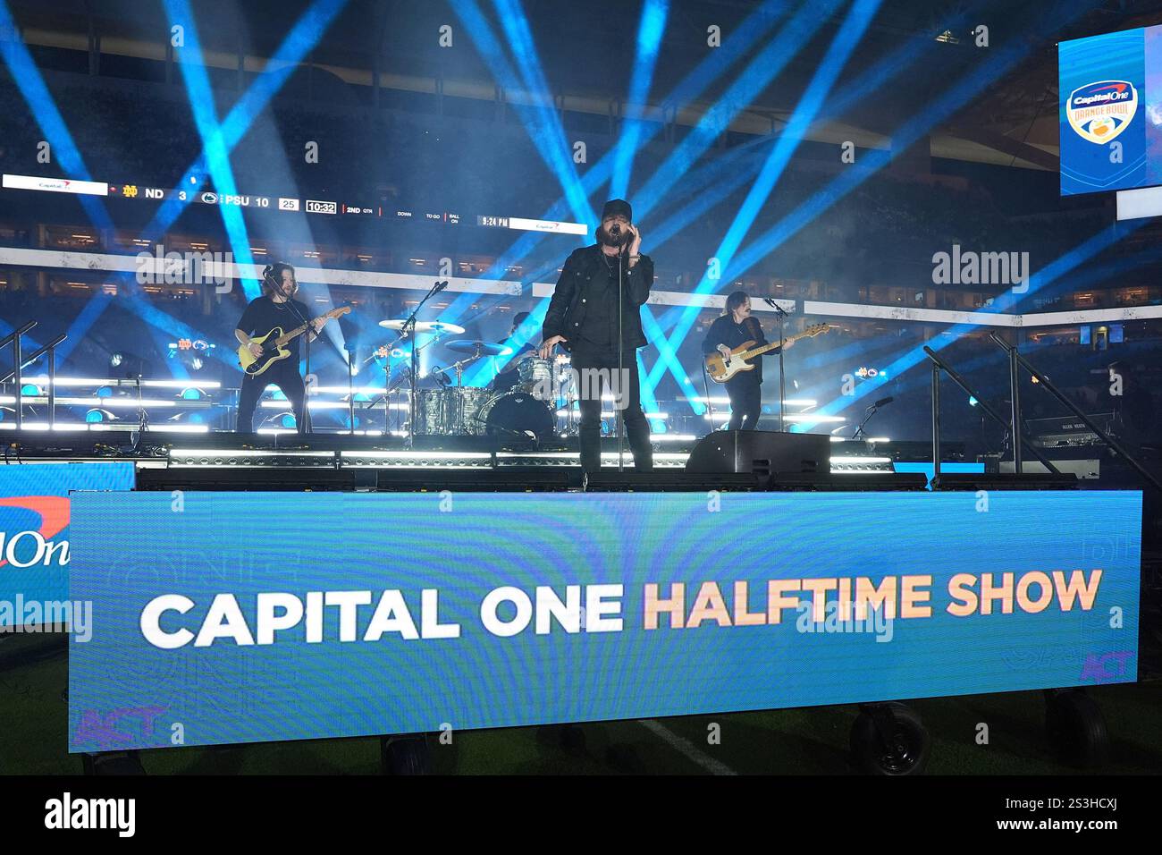 Singer Nate Smith performs during the half time at the Orange Bowl NCAA
