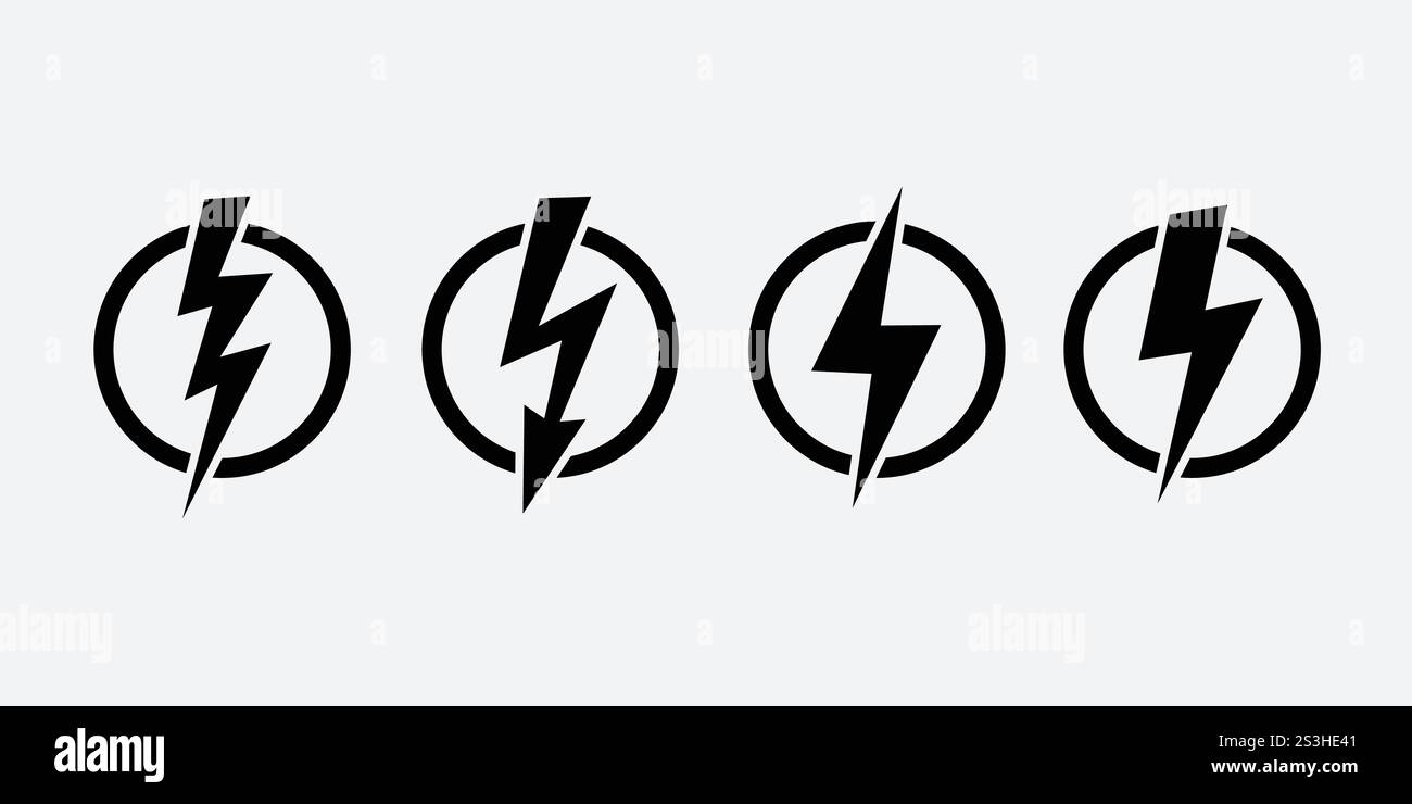 Power - lightning. Icon for design. Easily editable Stock Vector