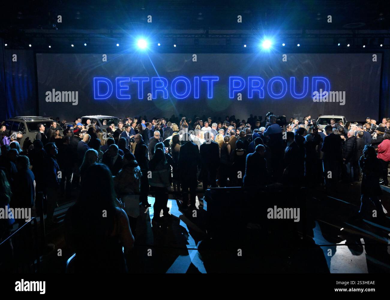 Ford shows off some its vehicles before the start of the Detroit Auto