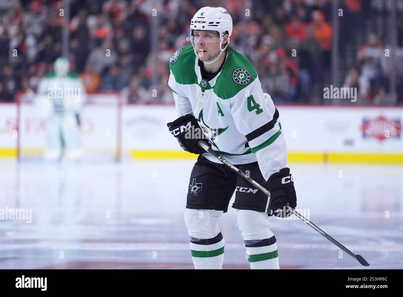 Dallas Stars' Miro Heiskanen plays during an NHL hockey game, Thursday