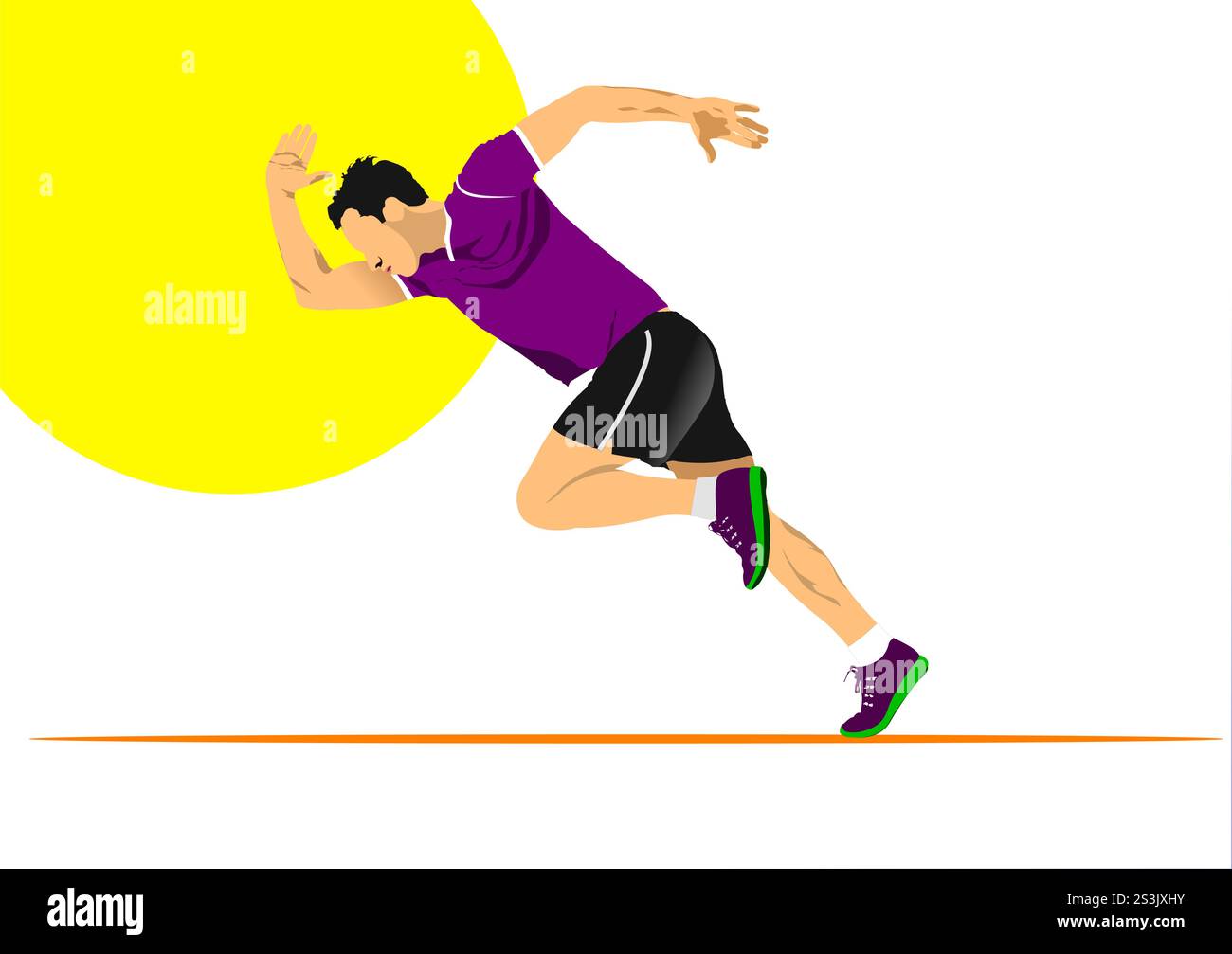 Man running. Vector 3d hand drawn illustration Stock Vector Image & Art ...