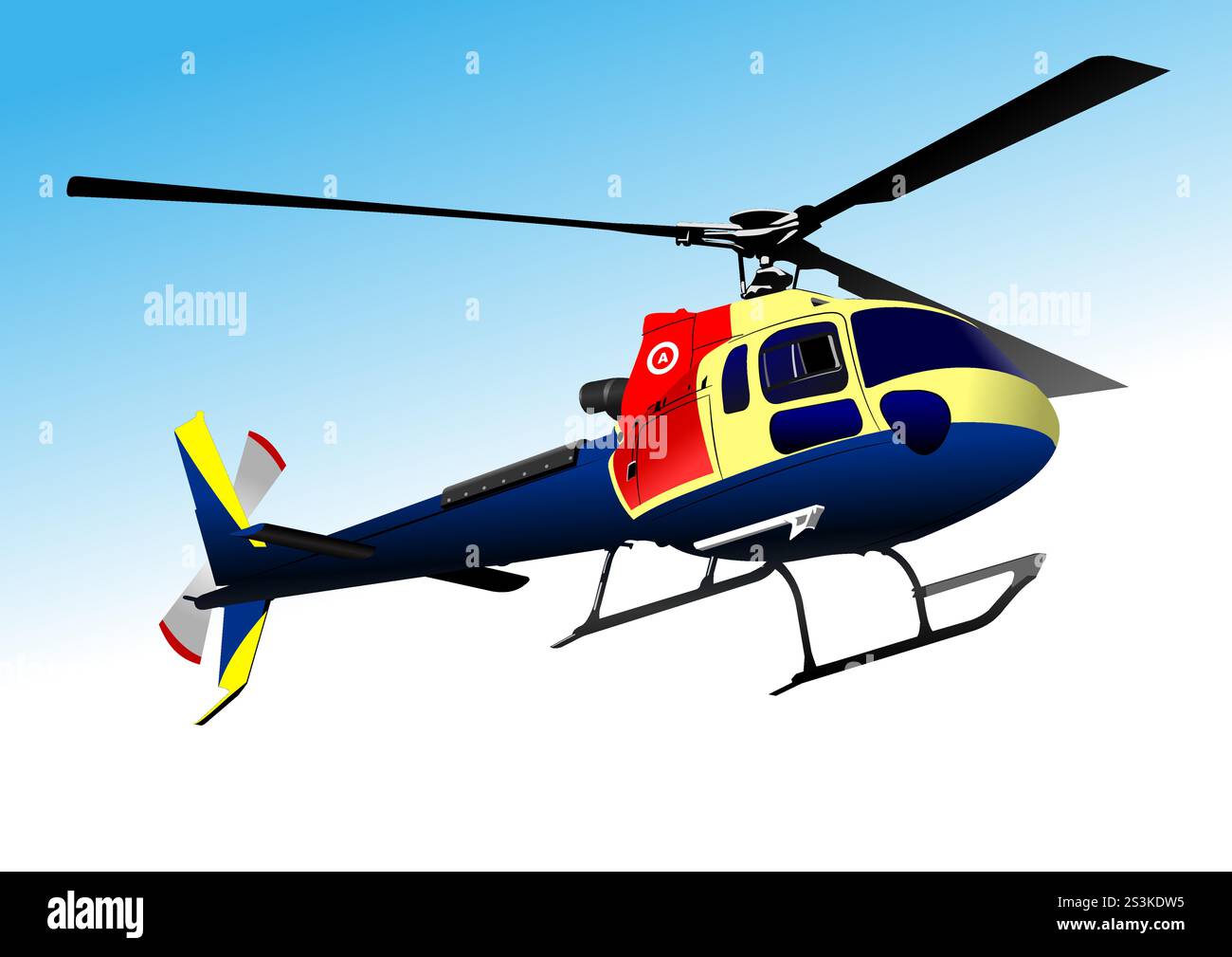 helicopter in sky Stock Vector