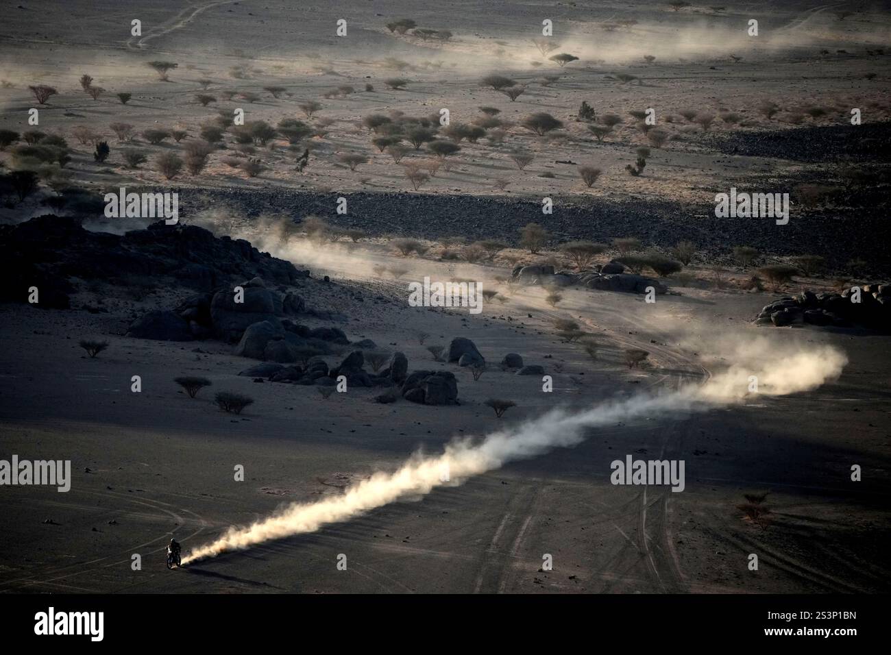 A rider competes during the third stage of the Dakar Rally between