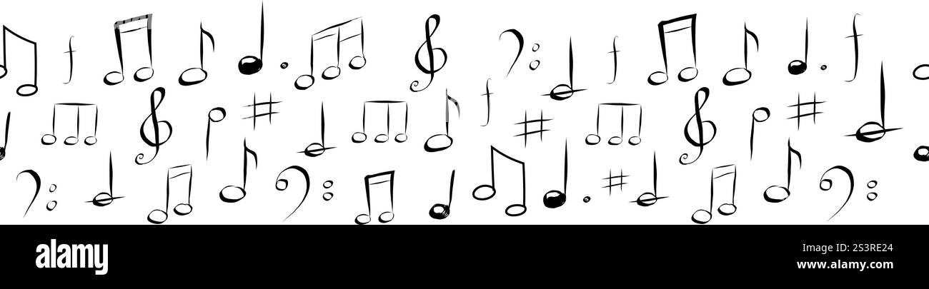 Music note hand drawn sketch silhouette, cute doodle melody. Line music ...
