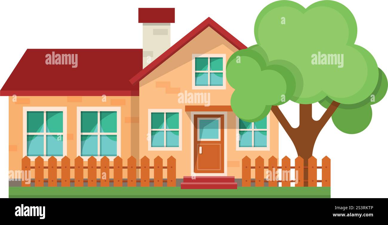 House icon in flat style. Home vector illustration on isolated ...