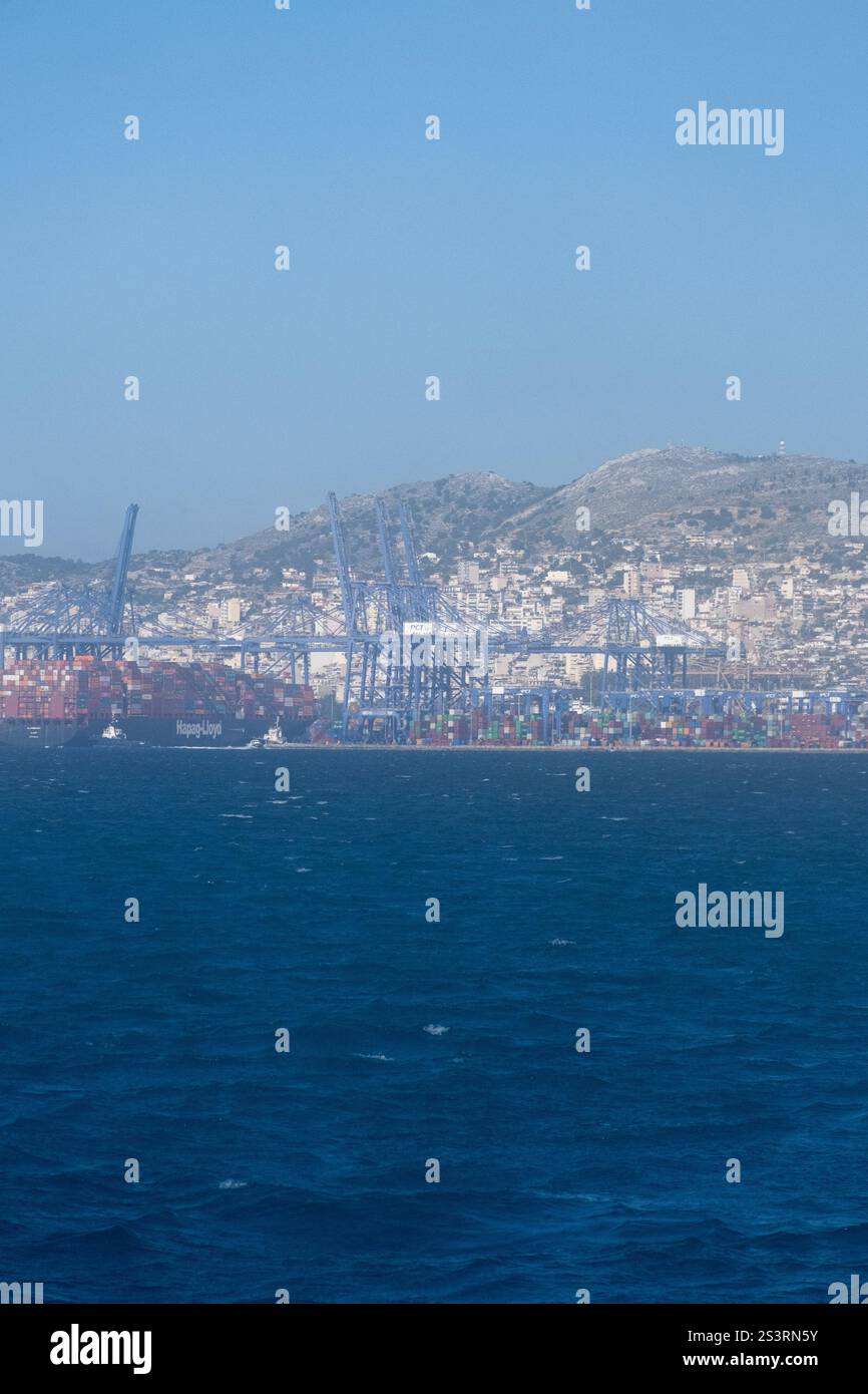 Container ship for sea freight in the industrial commercial port of ...