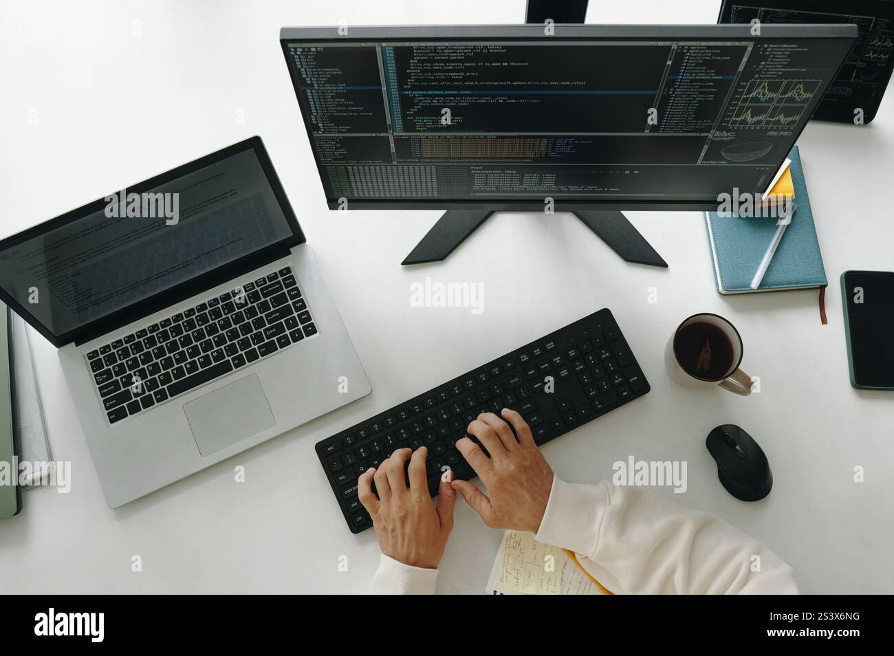 Programmer Developing Cybersecurity Computer System Stock Photo